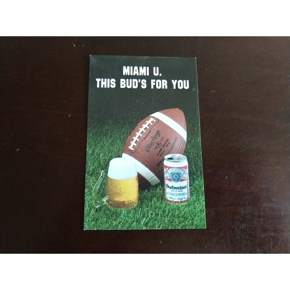 Miami University Budweiser Vintage 1982 Football Schedule Ad Card Oxford Ohio